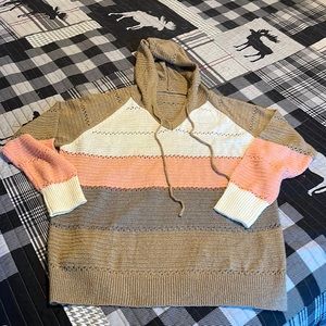 Multi color hooded pullover